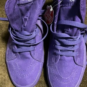 Vans High-Top Canvas Sneakers in Purple